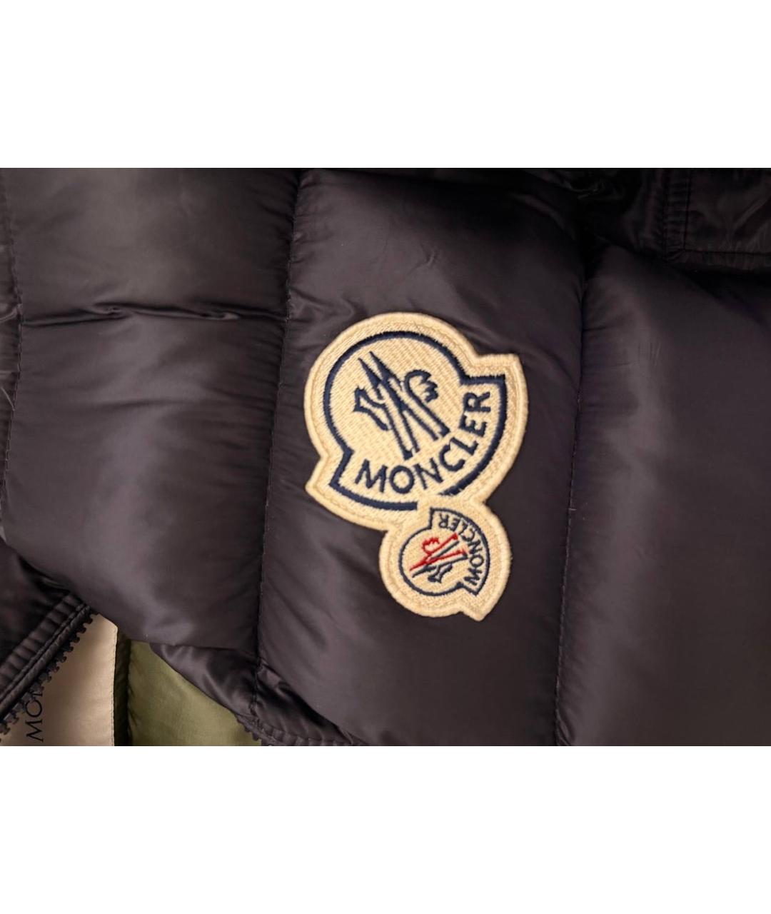 MONCLER Темно-синий синтетический пуховик, фото 4
