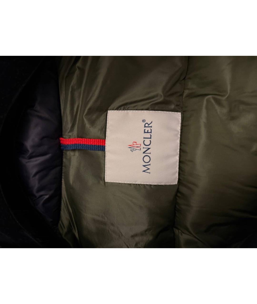 MONCLER Темно-синий синтетический пуховик, фото 3