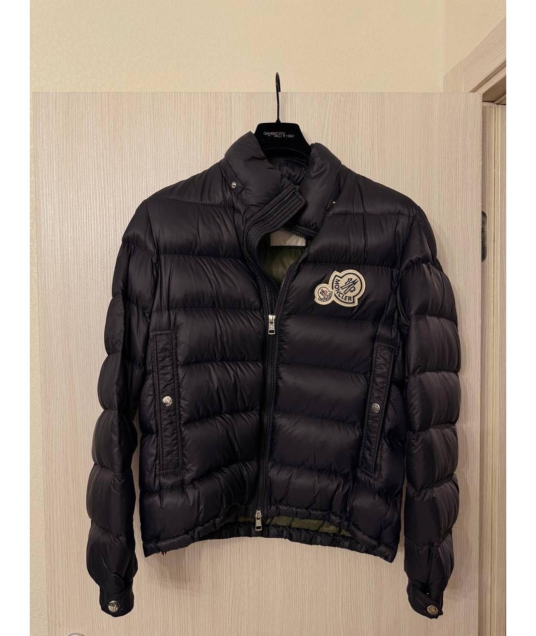 MONCLER Темно-синий синтетический пуховик, фото 9