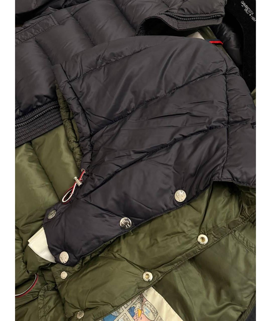 MONCLER Темно-синий синтетический пуховик, фото 6