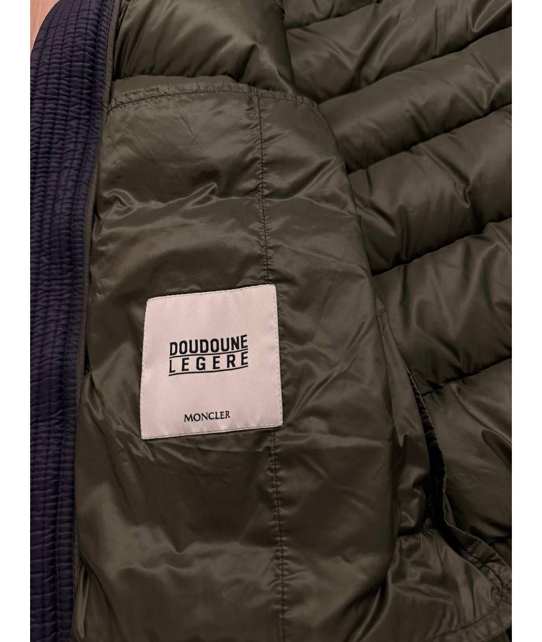 MONCLER Темно-синий синтетический пуховик, фото 7