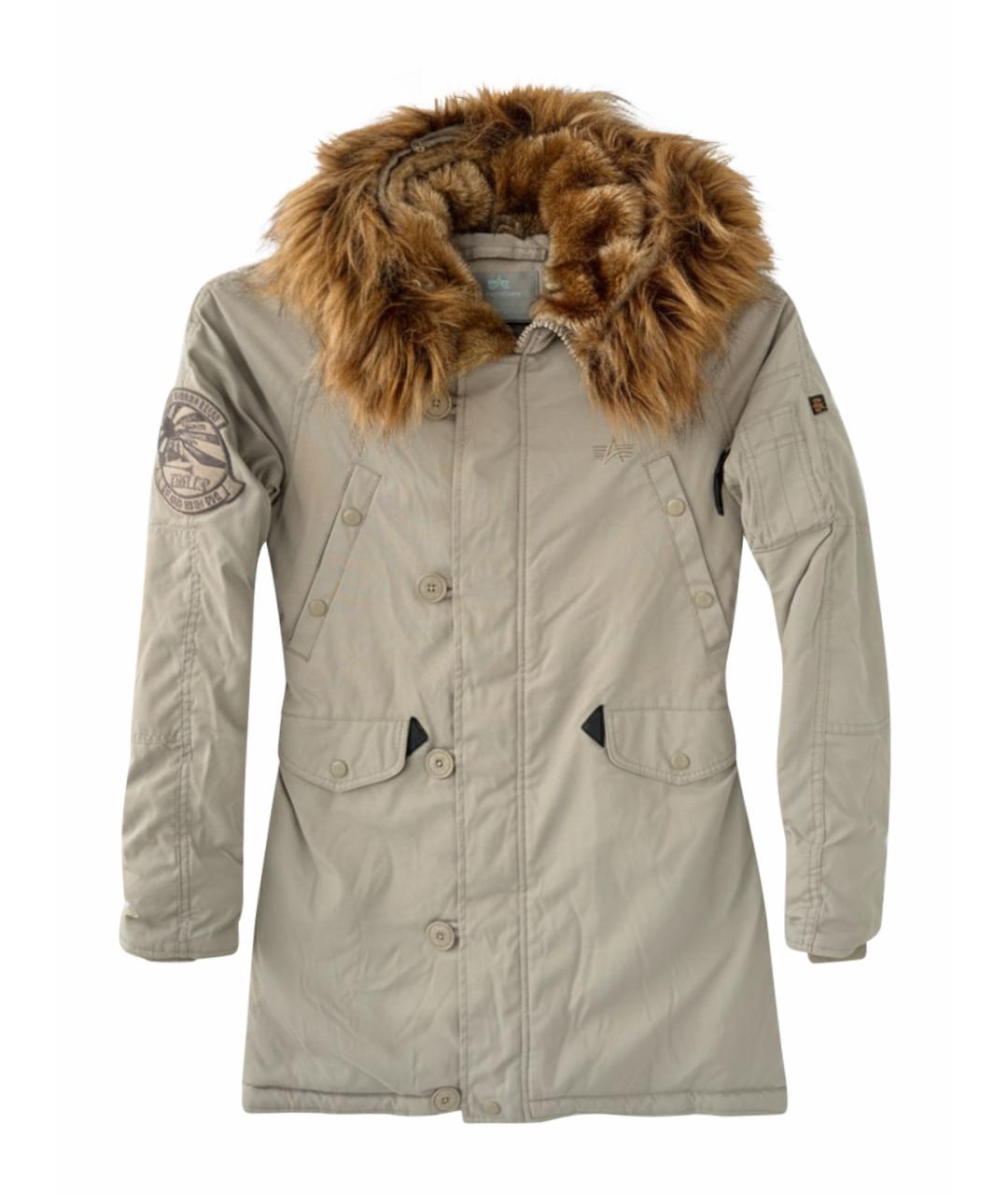 ALPHA INDUSTRIES Бежевая хлопко-эластановая парка, фото 1