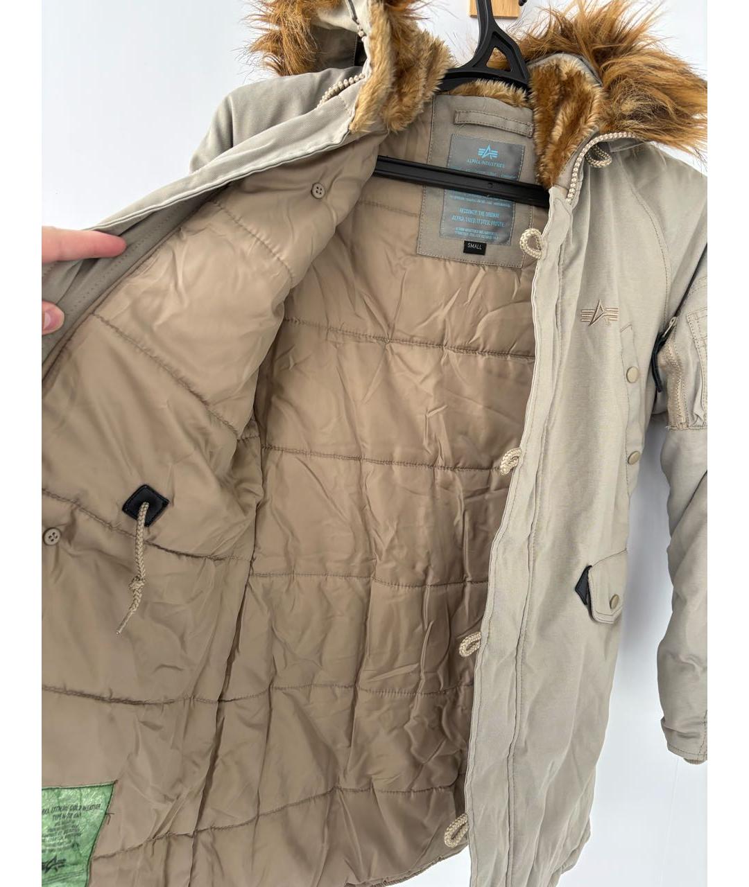 ALPHA INDUSTRIES Бежевая хлопко-эластановая парка, фото 5