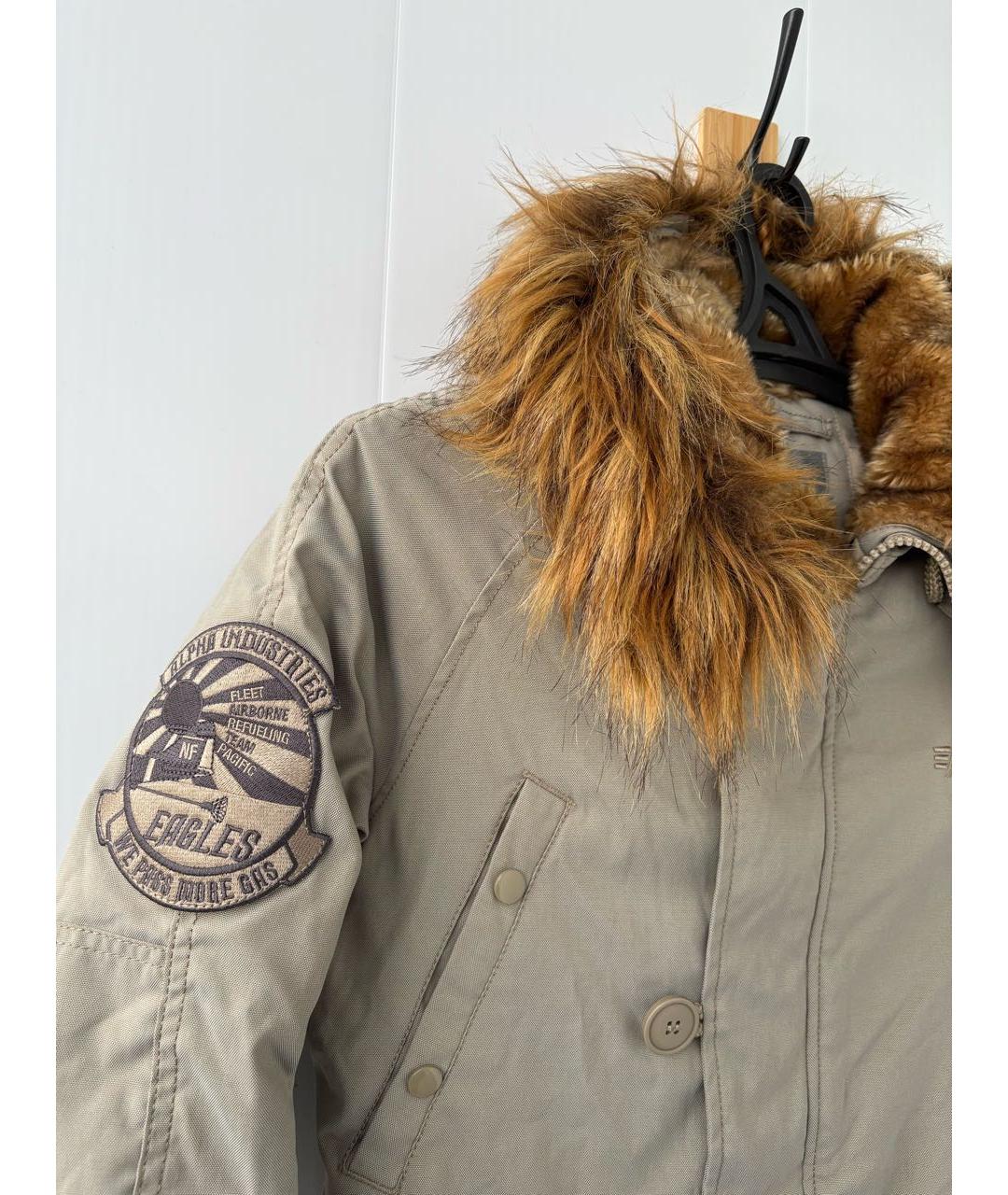 ALPHA INDUSTRIES Бежевая хлопко-эластановая парка, фото 4