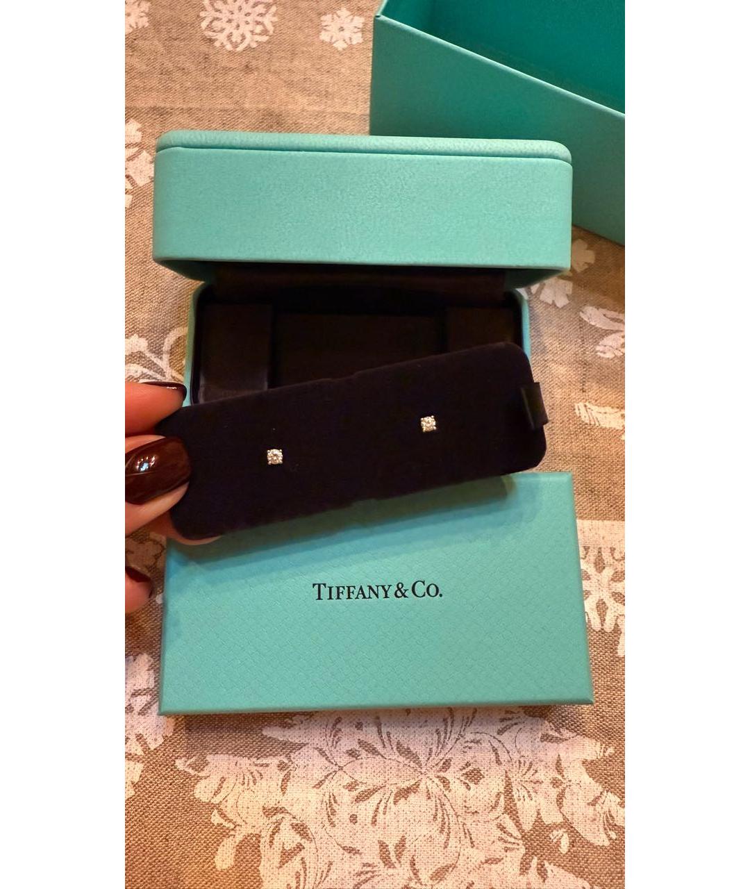 TIFFANY&CO Серебряные платиновые серьги, фото 3