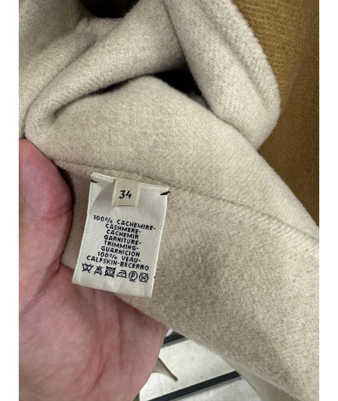 HERMES Горчичное кашемировое пальто, фото 4