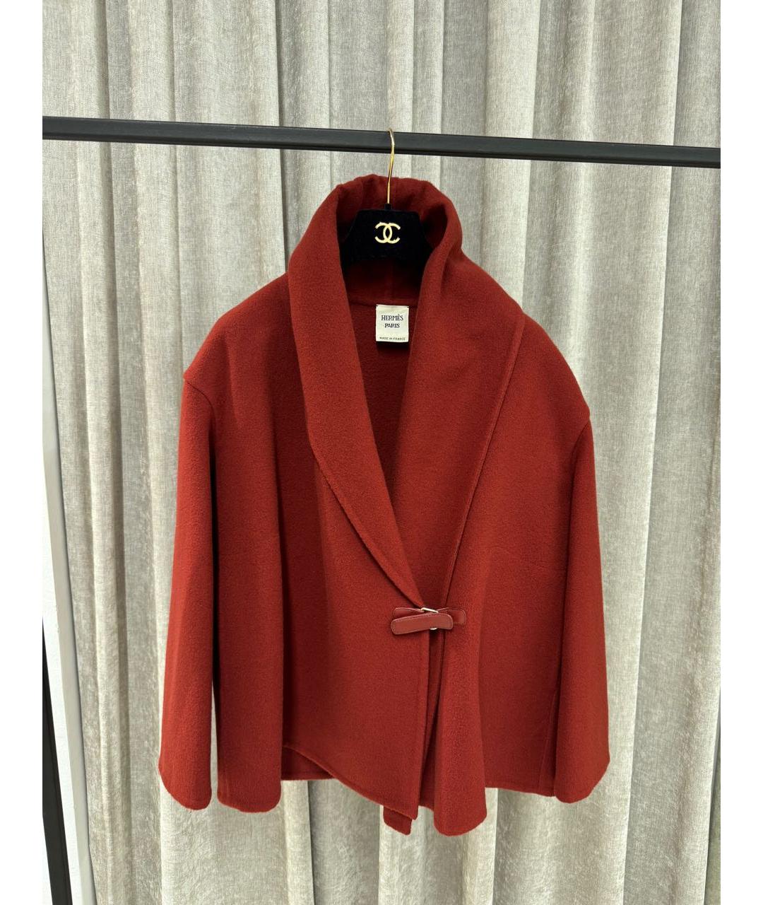HERMES Бордовое кашемировое пальто, фото 6