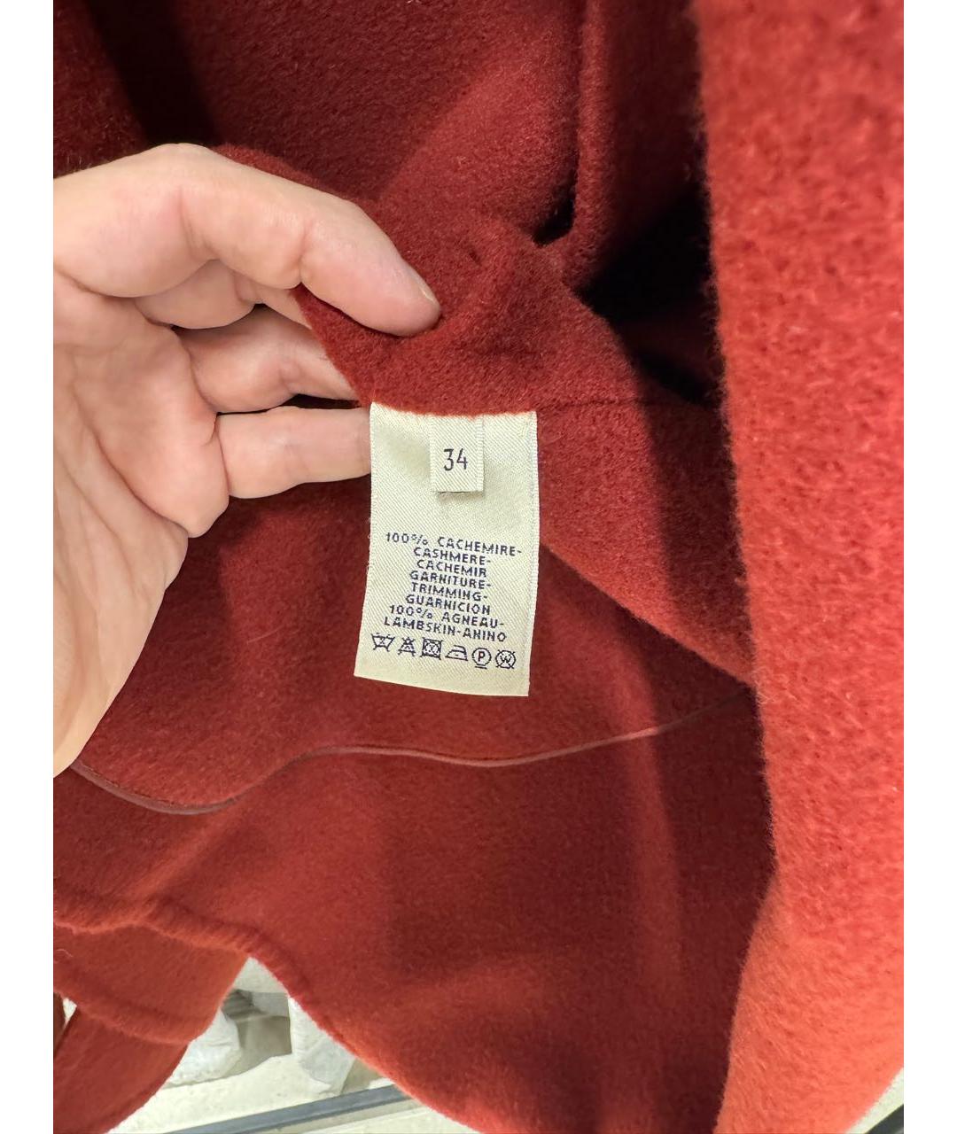 HERMES Бордовое кашемировое пальто, фото 5