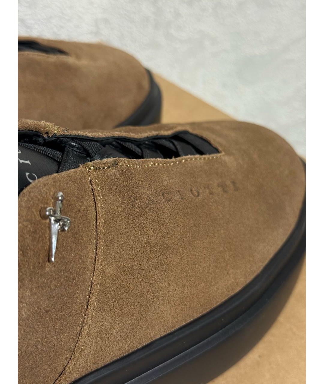 CESARE PACIOTTI Горчичные замшевые низкие кроссовки / кеды, фото 6