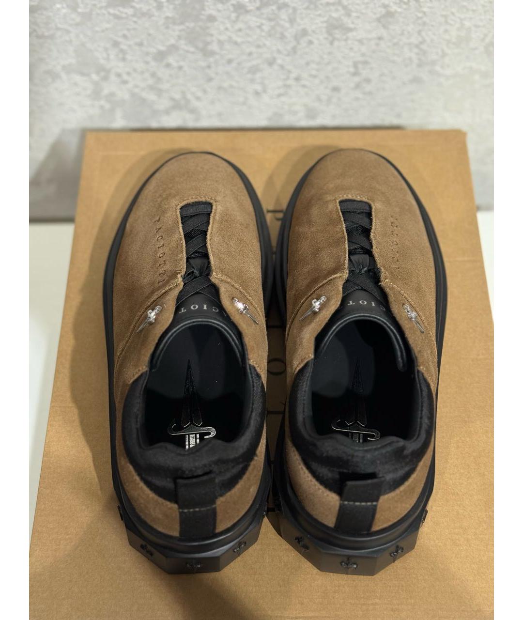 CESARE PACIOTTI Горчичные замшевые низкие кроссовки / кеды, фото 4