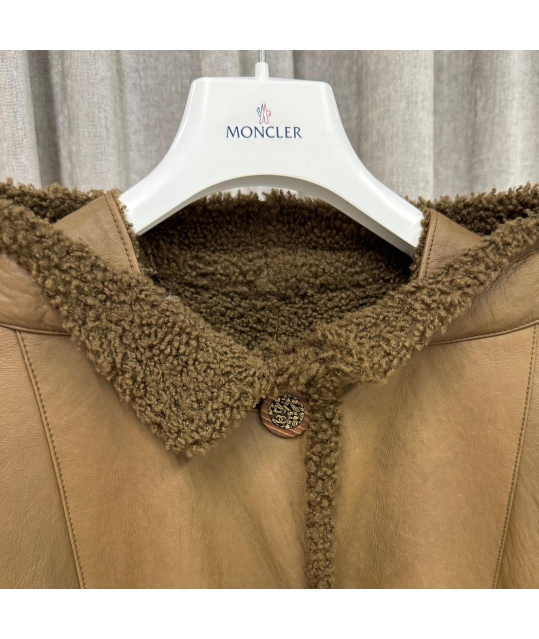 CHANEL Бежевая меховая дубленка, фото 4