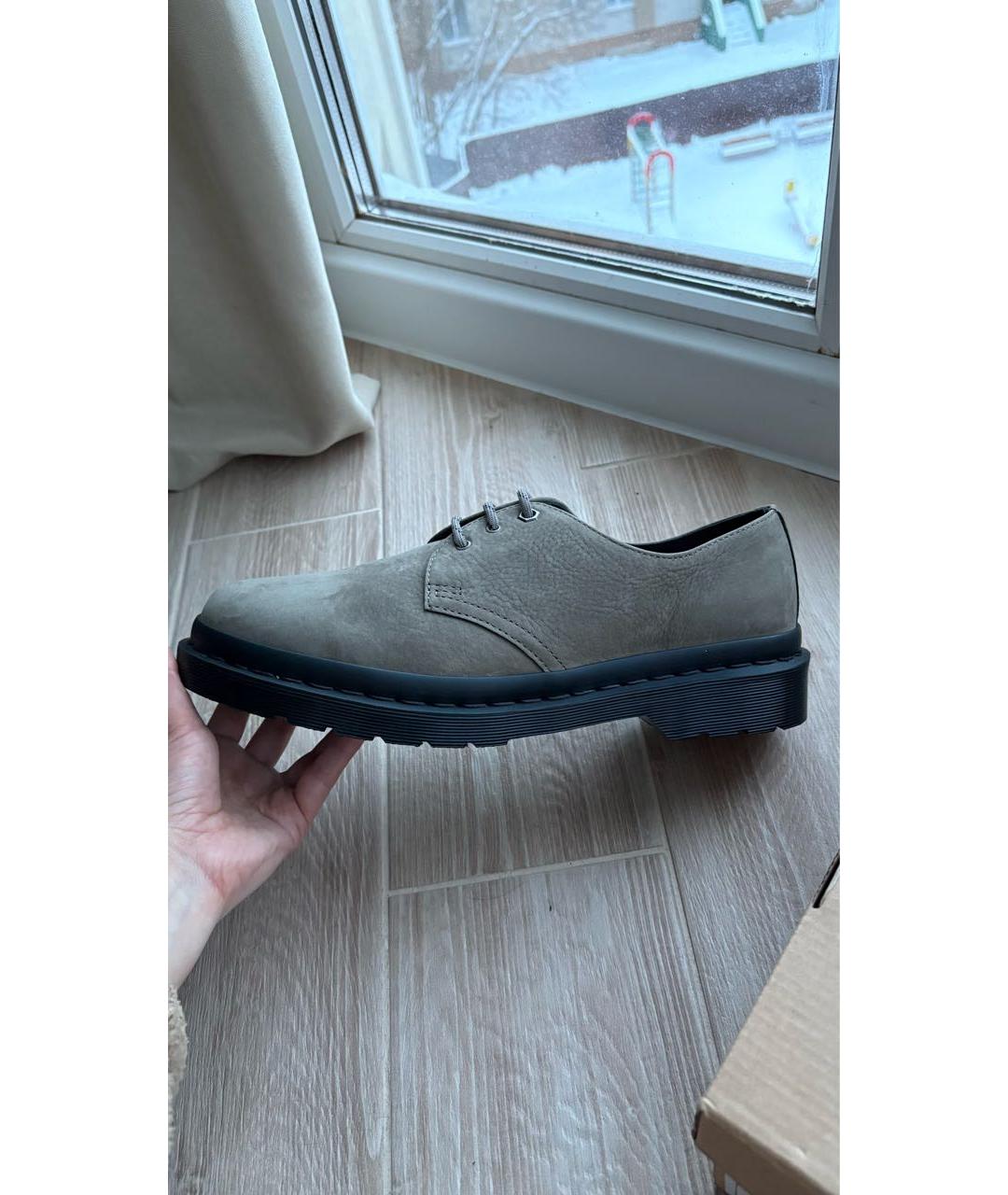 DR. MARTENS Серые кожаные низкие ботинки, фото 7