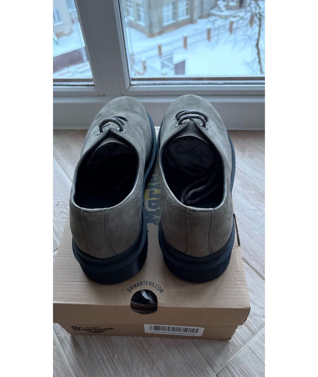 DR. MARTENS Серые кожаные низкие ботинки, фото 4