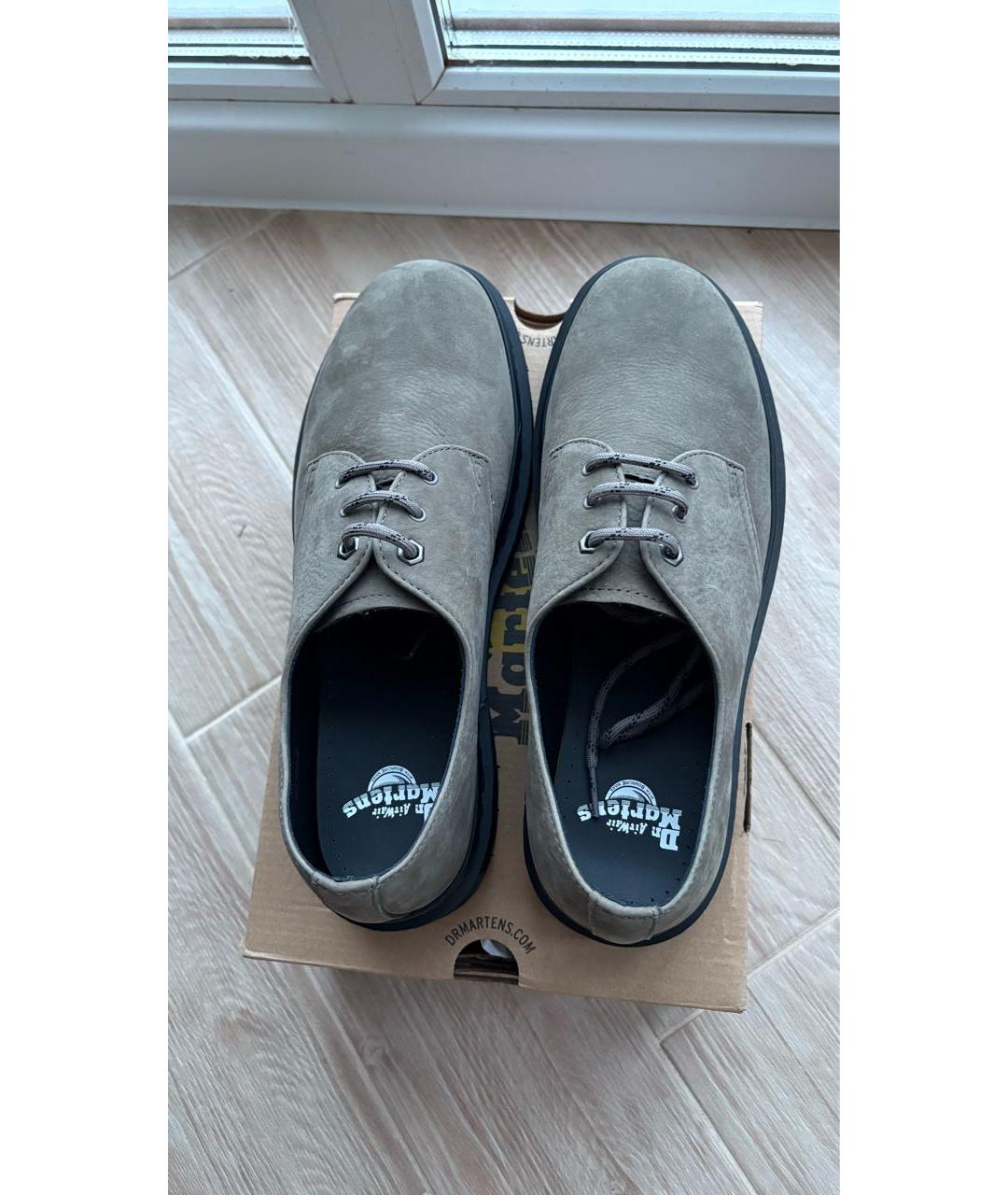 DR. MARTENS Серые кожаные низкие ботинки, фото 3