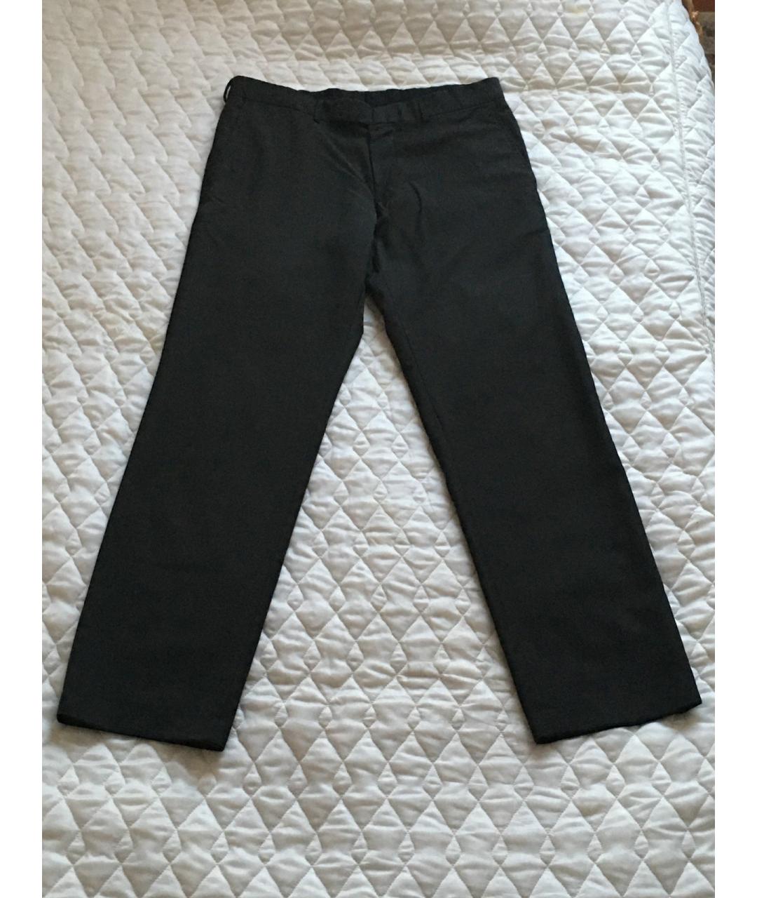 HUGO BOSS Серые шерстяные прямые брюки, фото 7