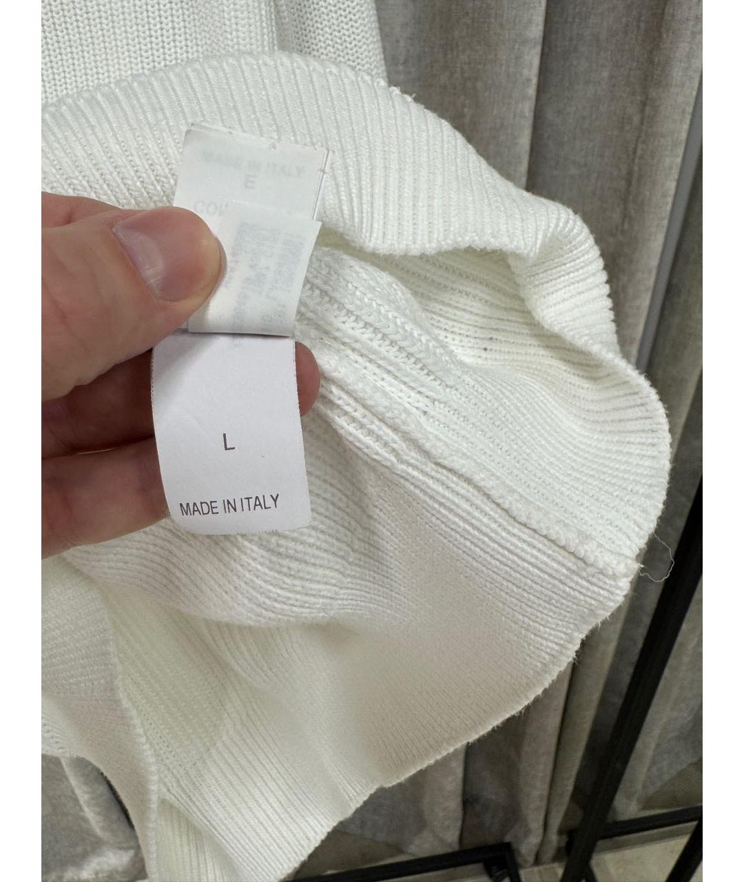 BRUNELLO CUCINELLI Белый хлопковый джемпер / свитер, фото 4