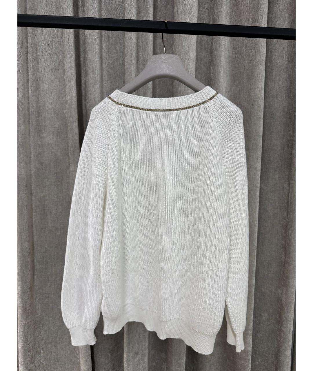 BRUNELLO CUCINELLI Белый хлопковый джемпер / свитер, фото 2