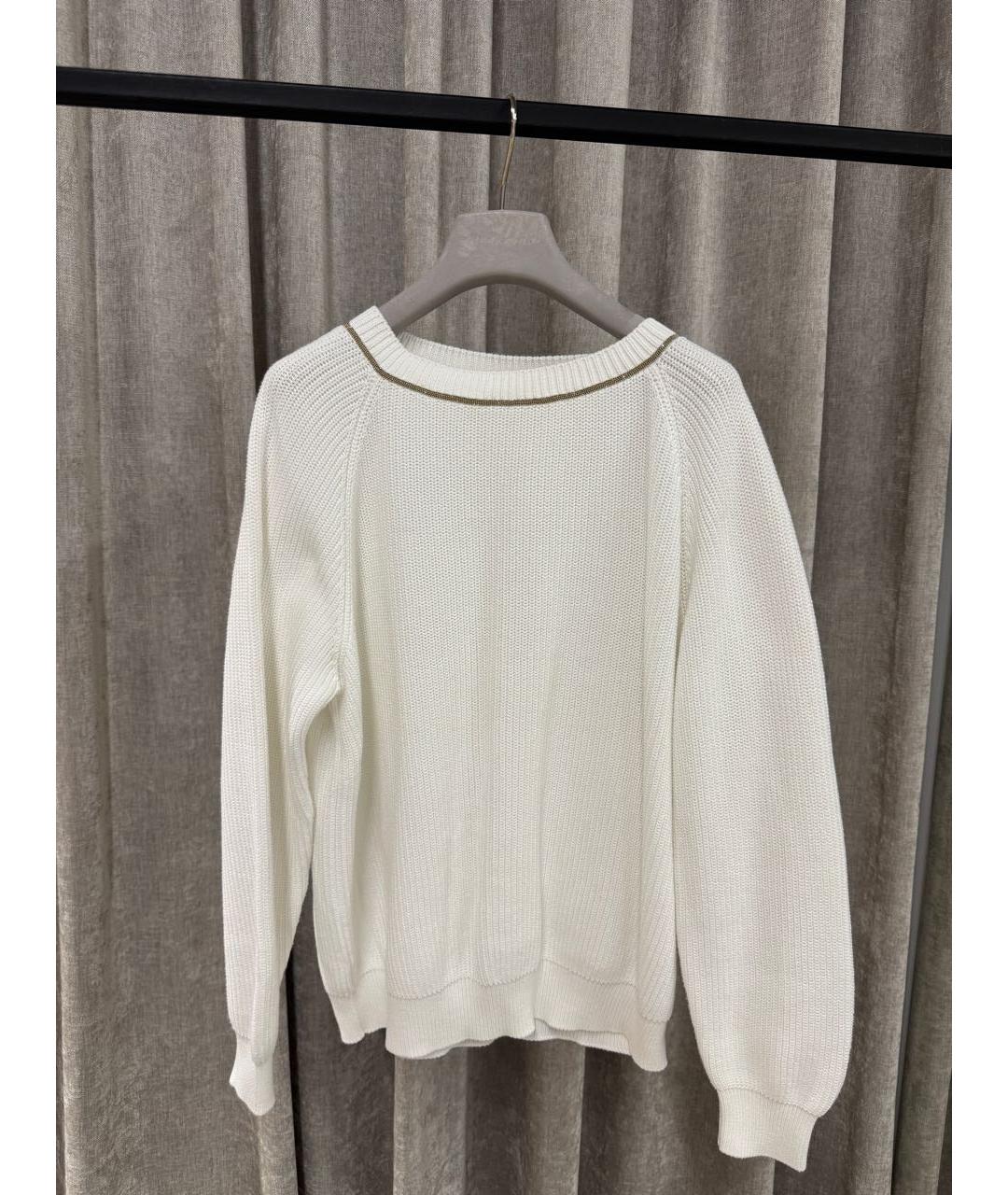 BRUNELLO CUCINELLI Белый хлопковый джемпер / свитер, фото 5