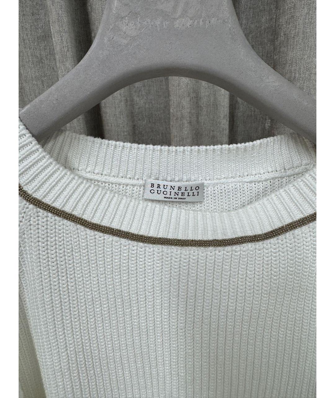 BRUNELLO CUCINELLI Белый хлопковый джемпер / свитер, фото 3