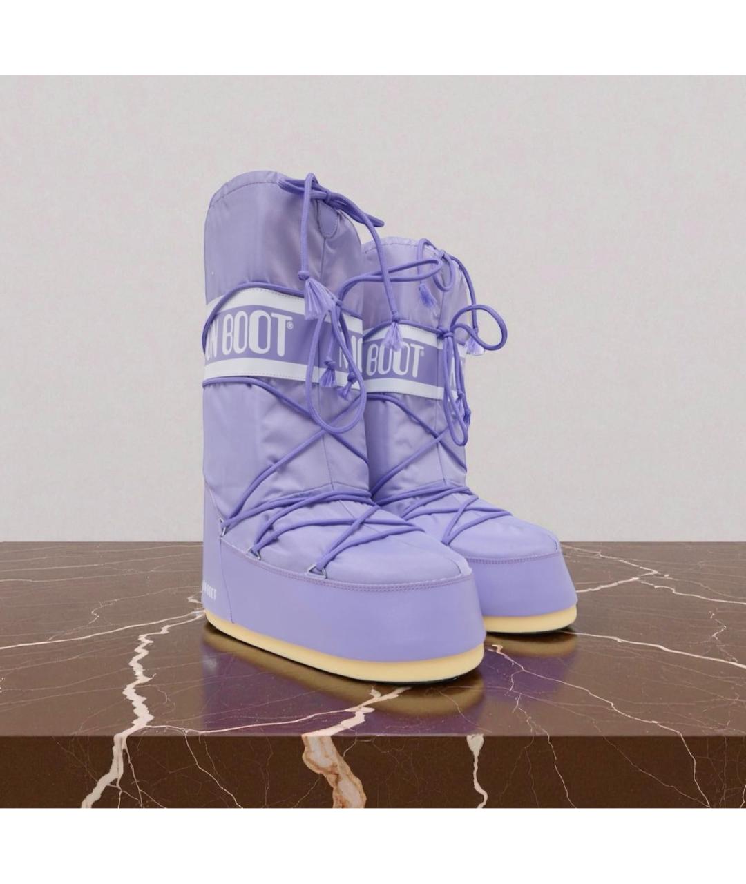 MOON BOOT Фиолетовые текстильные ботинки, фото 2