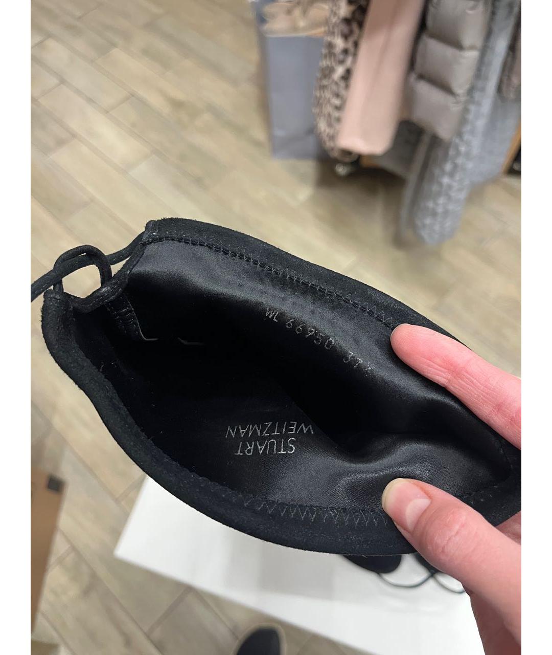 STUART WEITZMAN Черные замшевые ботфорты, фото 8