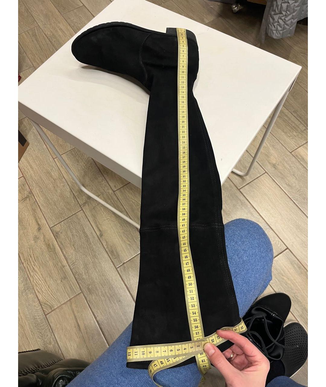 STUART WEITZMAN Черные замшевые ботфорты, фото 6