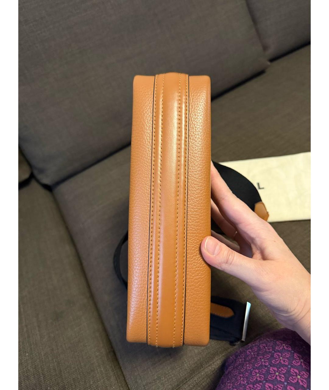 LANCEL Коричневая кожаная сумка через плечо, фото 3