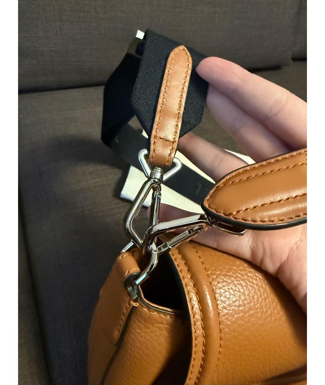 LANCEL Коричневая кожаная сумка через плечо, фото 7