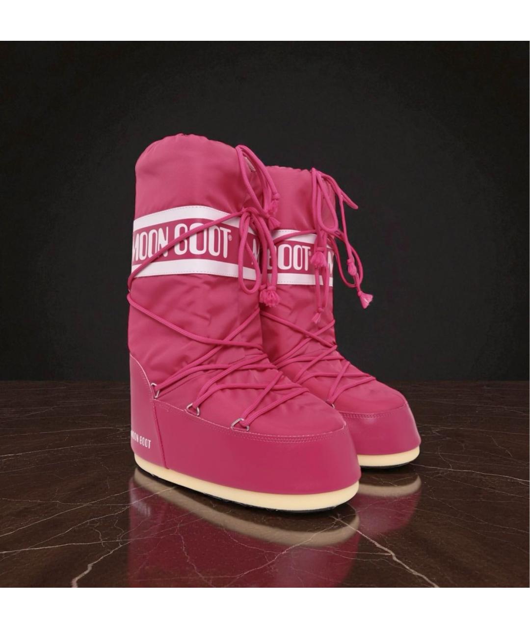 MOON BOOT Розовые резиновые ботинки, фото 2