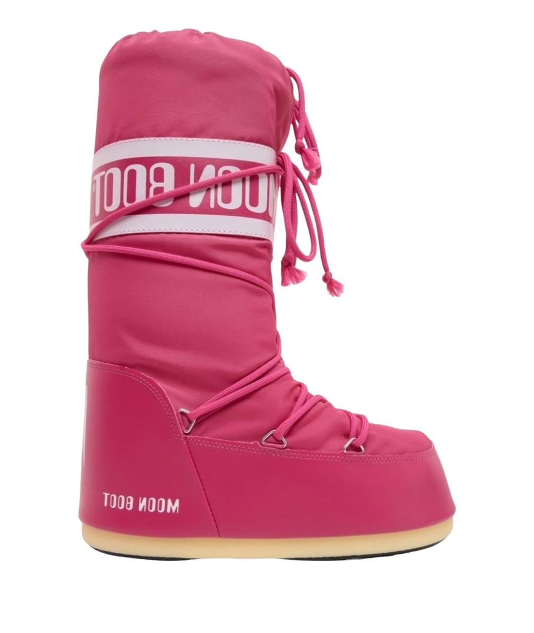 MOON BOOT Розовые резиновые ботинки, фото 1