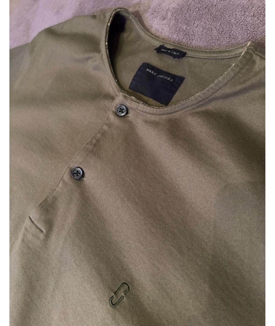 MARC JACOBS Хаки хлопковая футболка, фото 3