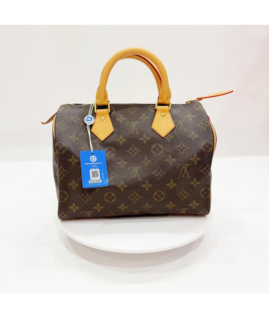 LOUIS VUITTON Коричневая кожаная сумка с короткими ручками, фото 4