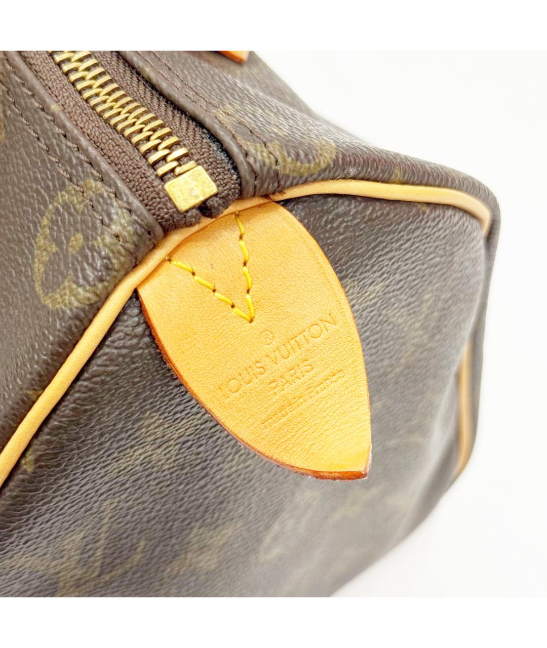 LOUIS VUITTON Коричневая кожаная сумка с короткими ручками, фото 7