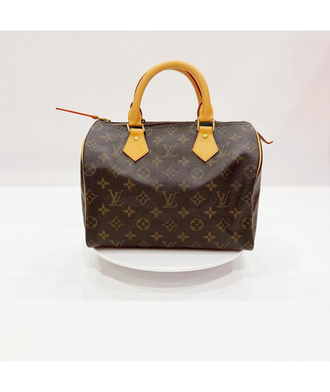 LOUIS VUITTON Коричневая кожаная сумка с короткими ручками, фото 2