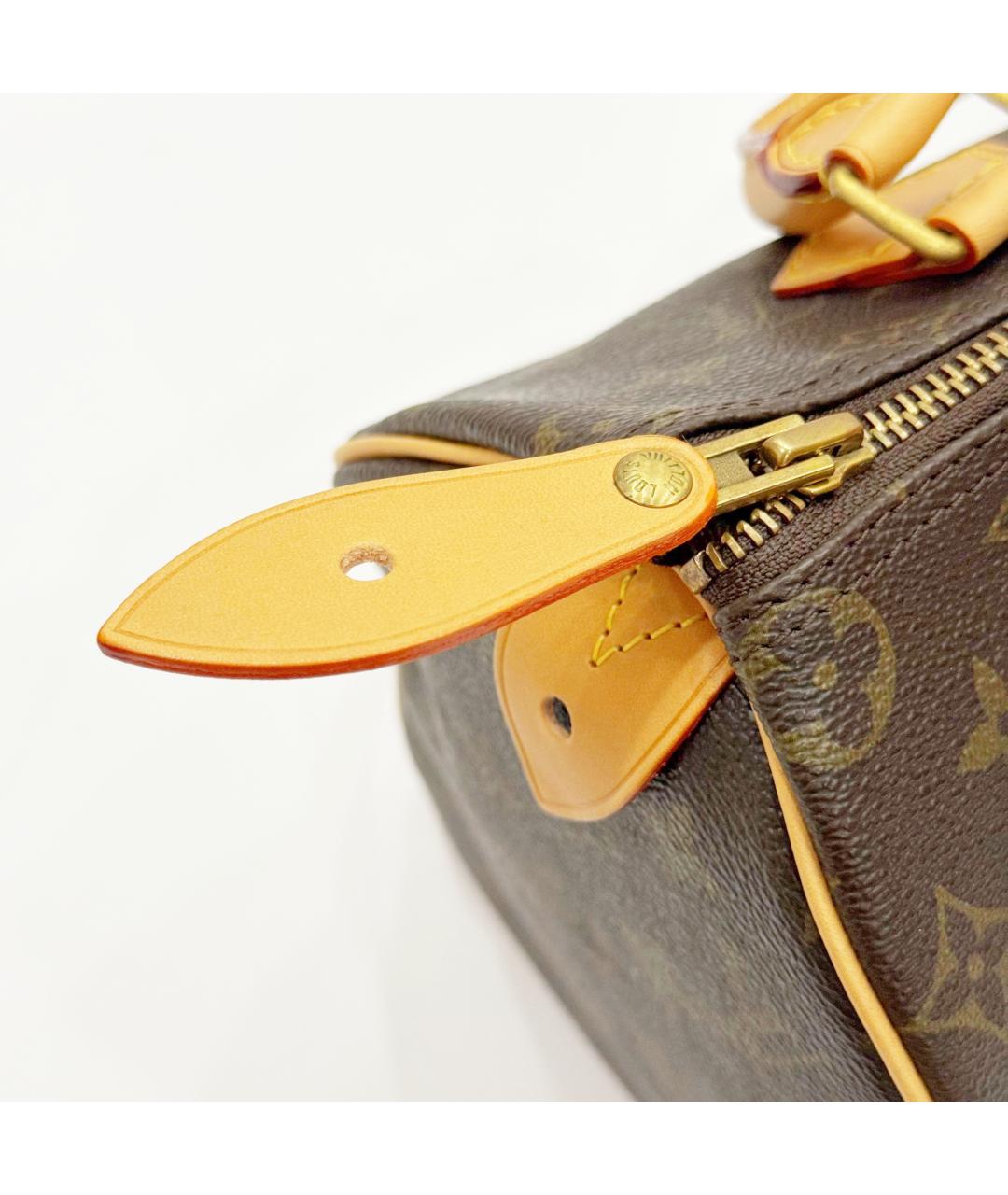 LOUIS VUITTON Коричневая кожаная сумка с короткими ручками, фото 8