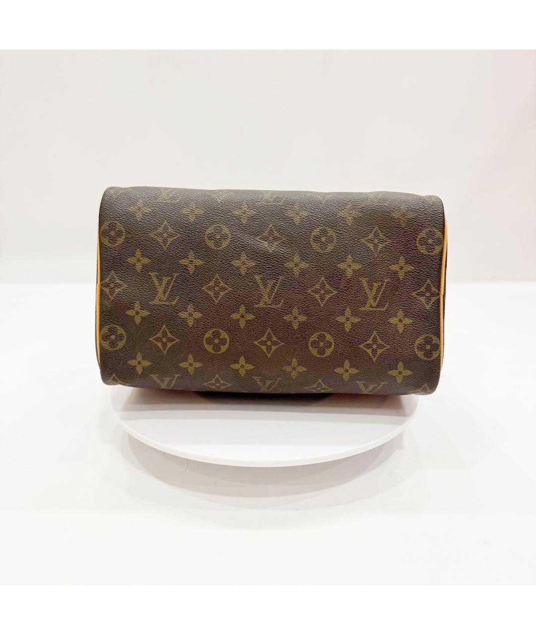 LOUIS VUITTON Коричневая кожаная сумка с короткими ручками, фото 6