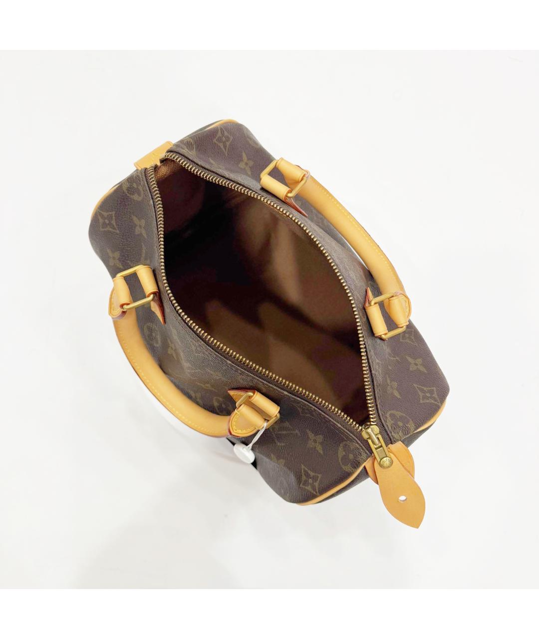 LOUIS VUITTON Коричневая кожаная сумка с короткими ручками, фото 9