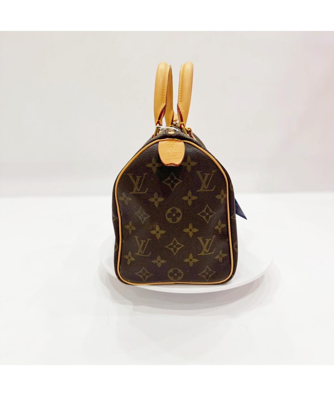 LOUIS VUITTON Коричневая кожаная сумка с короткими ручками, фото 3