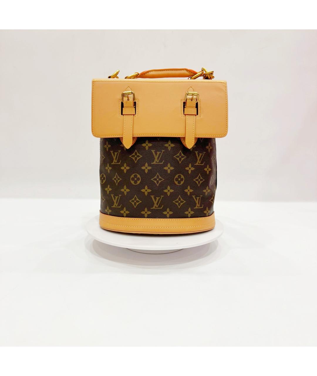 LOUIS VUITTON Коричневый кожаный рюкзак, фото 2