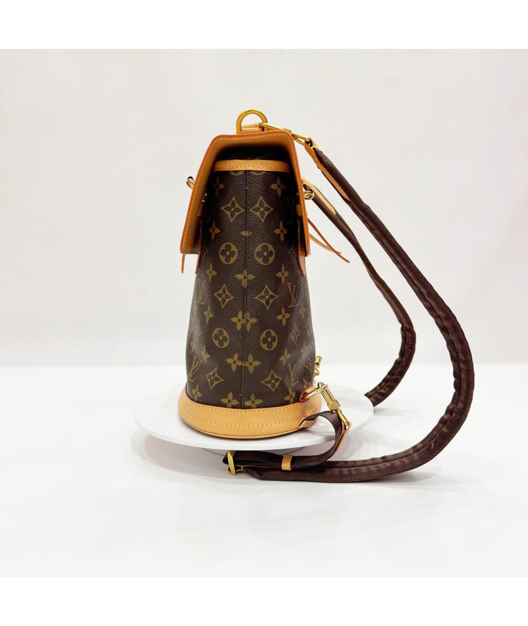 LOUIS VUITTON Коричневый кожаный рюкзак, фото 3