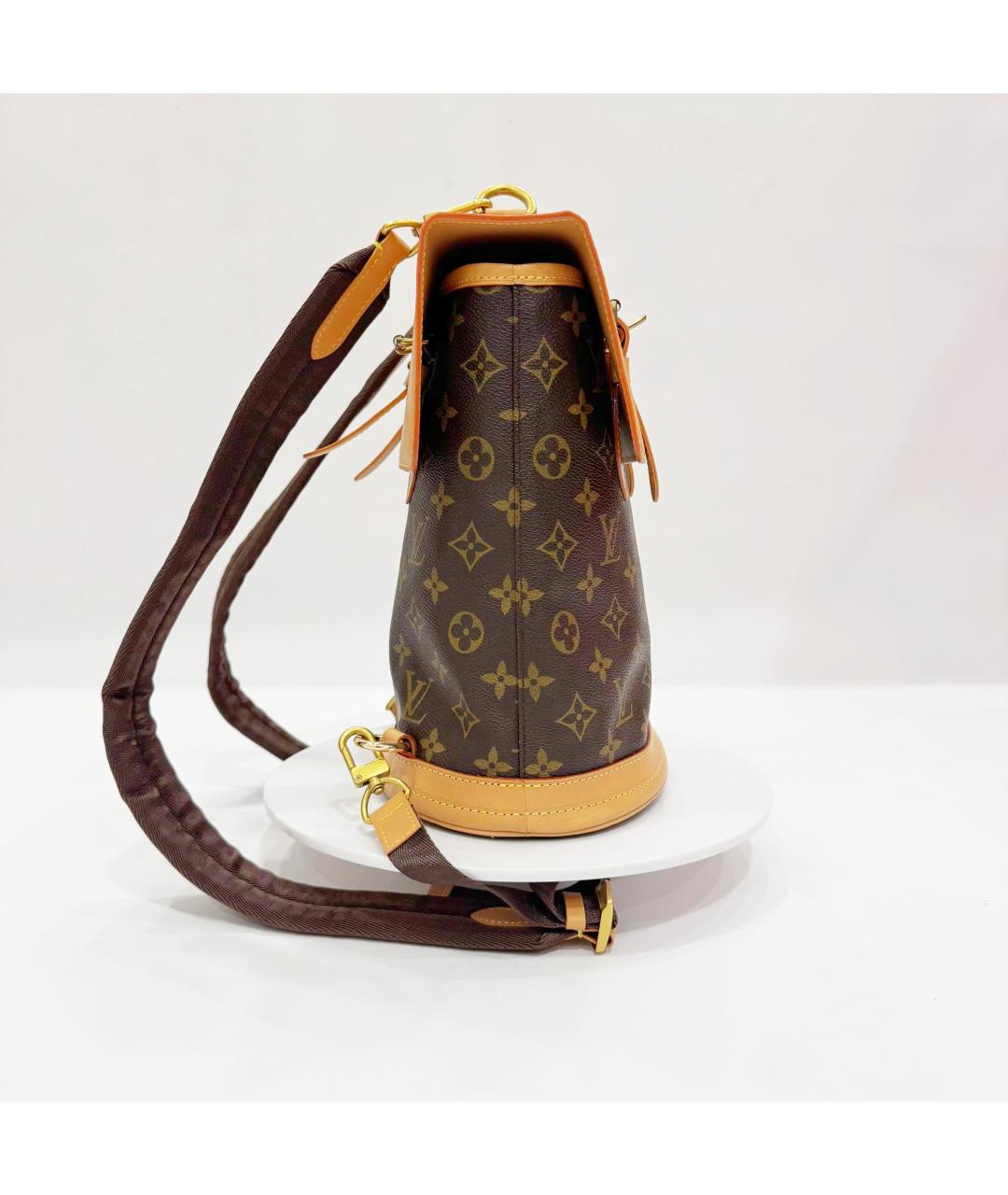 LOUIS VUITTON Коричневый кожаный рюкзак, фото 5