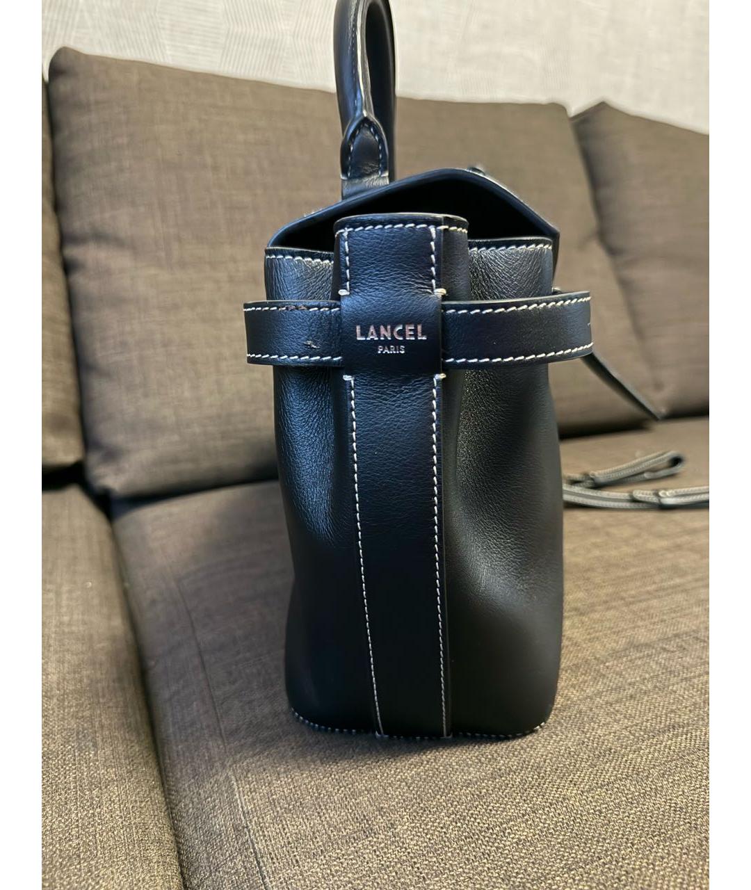 LANCEL Черная кожаная сумка тоут, фото 3
