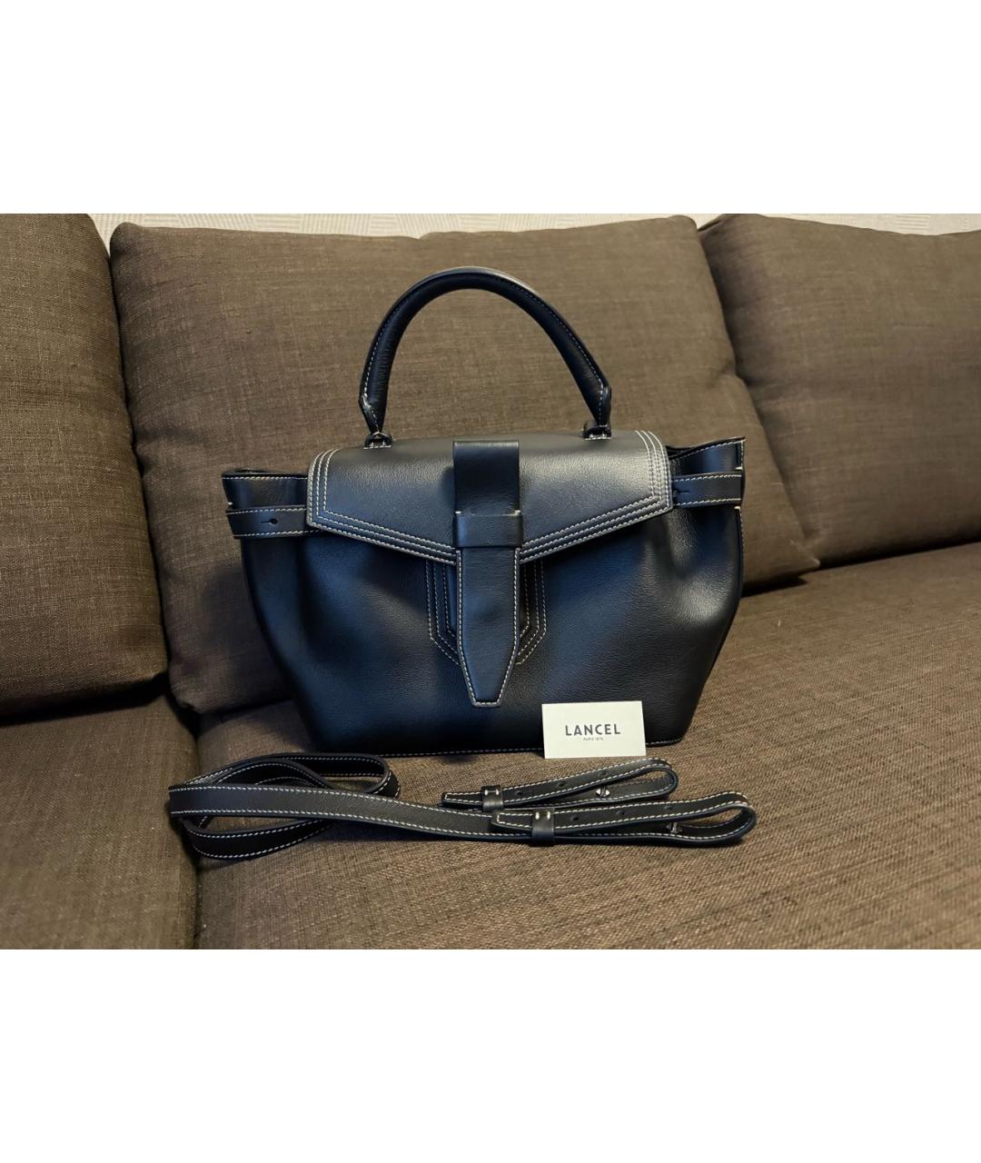 LANCEL Черная кожаная сумка тоут, фото 2