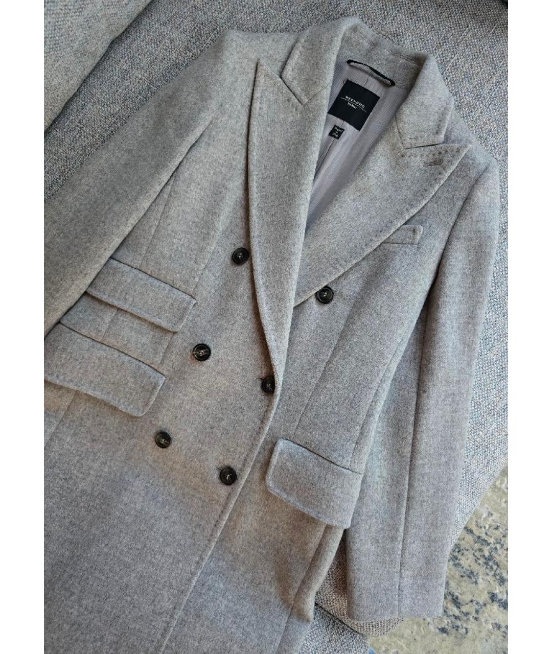WEEKEND MAX MARA Серое шерстяное пальто, фото 5