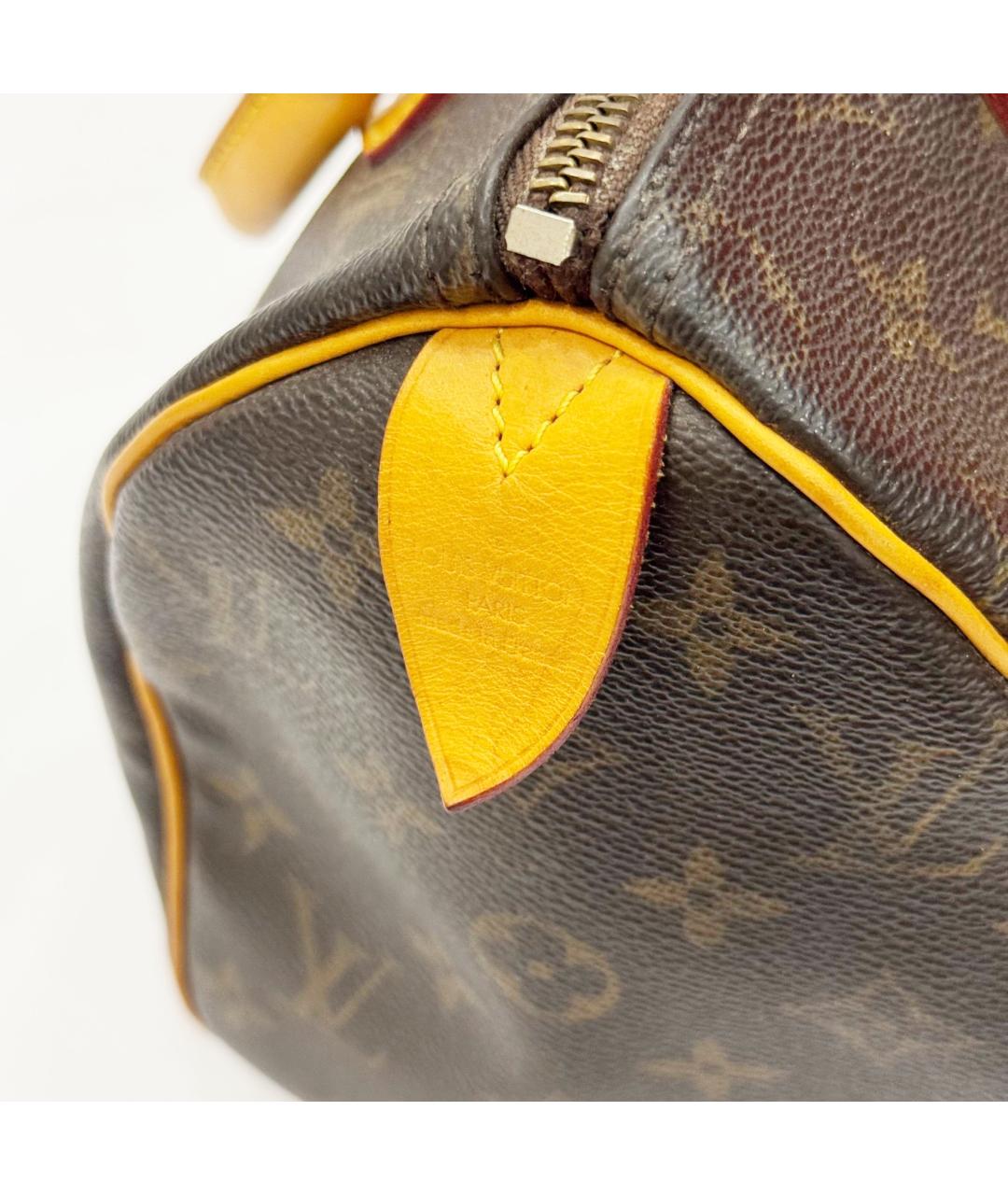 LOUIS VUITTON Коричневая кожаная сумка с короткими ручками, фото 8