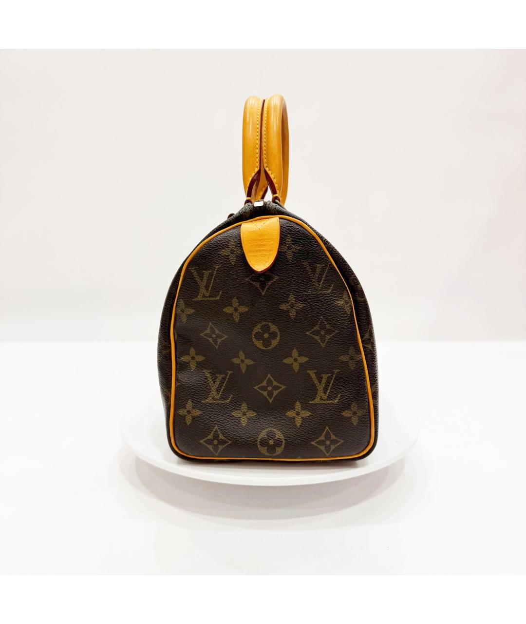 LOUIS VUITTON Коричневая кожаная сумка с короткими ручками, фото 5