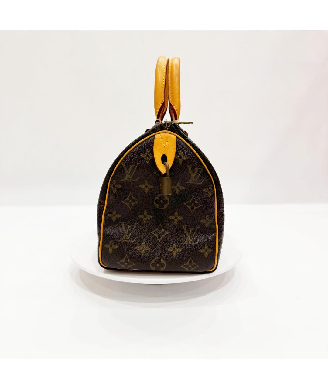 LOUIS VUITTON Коричневая кожаная сумка с короткими ручками, фото 3