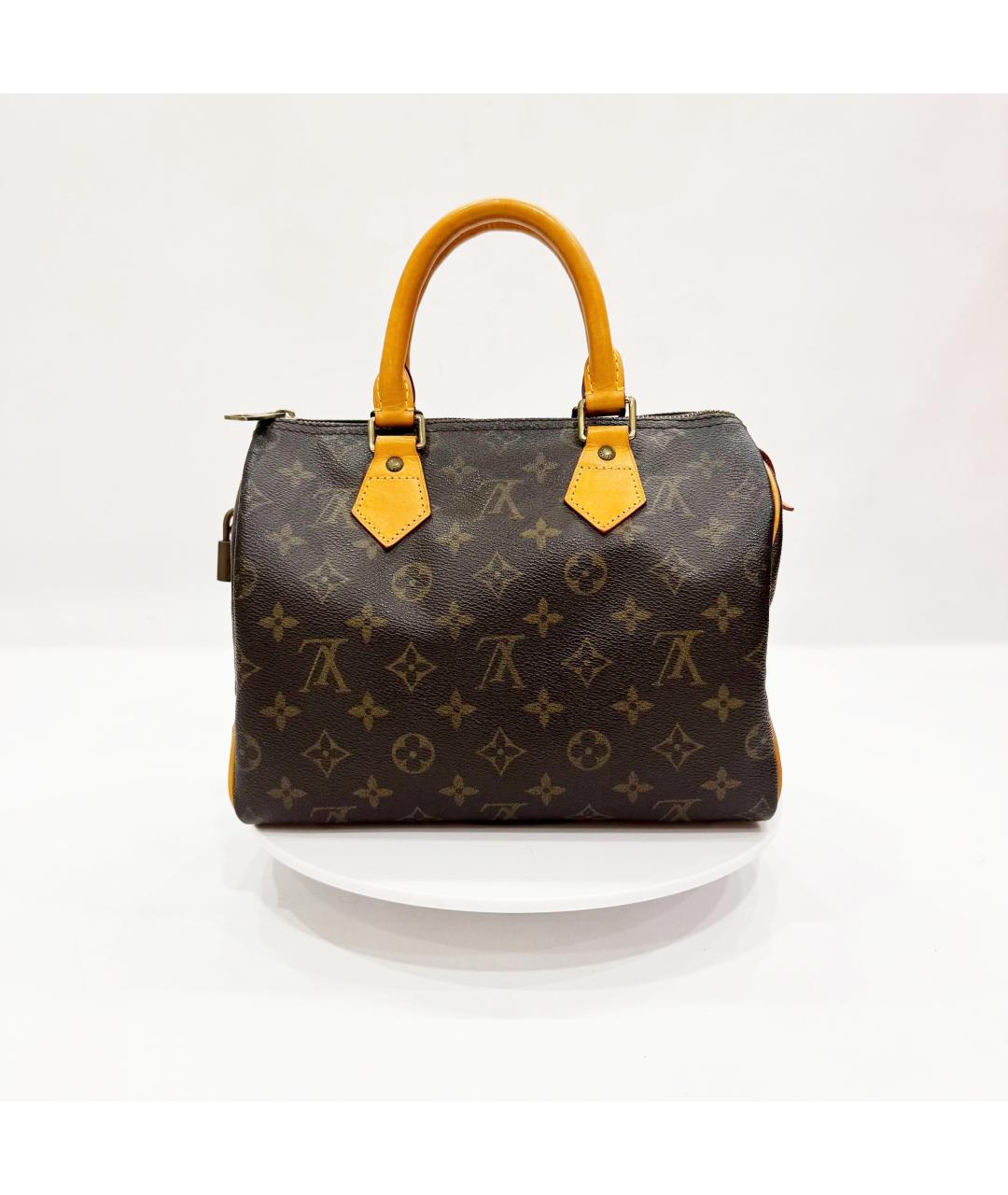 LOUIS VUITTON Коричневая кожаная сумка с короткими ручками, фото 4