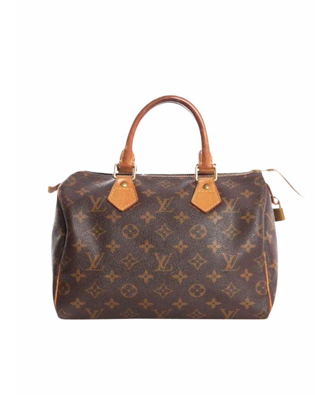 LOUIS VUITTON Коричневая кожаная сумка с короткими ручками, фото 10