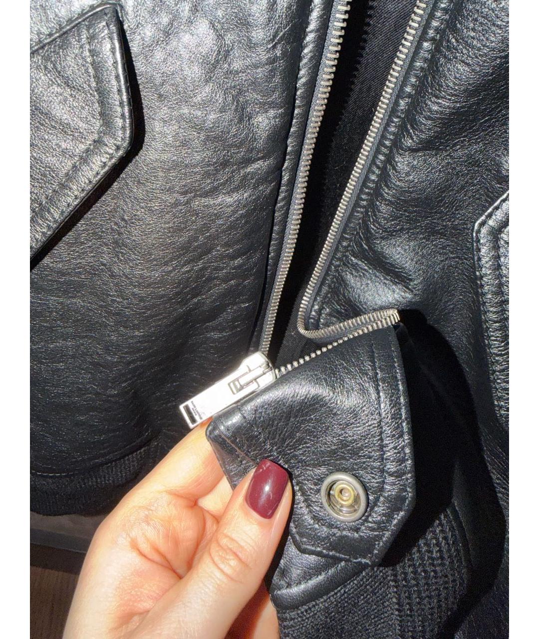 SAINT LAURENT Черная кожаная куртка, фото 4